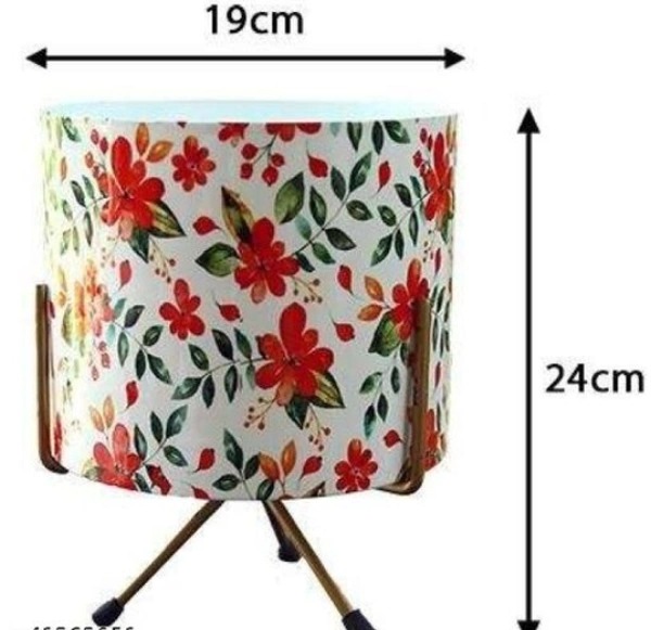  GREYFOX 10 inch  Metal Planter Pot or Home & Garden ( WHITE  Flower )  Decor With just Wipe of a Clean Dry or Wet Cloth, It Gets Cleaned, Shiny and Even Neweration -  Free Size,  White Golden, Metal, White Flower Printed,  Pack of1